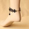 Women Vintage Black Floral Lace Anklet Chain Ankle Sandal Bracelet Foot Barefoot