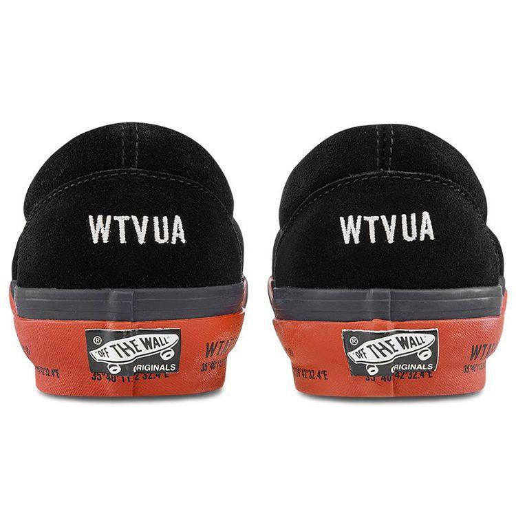 WTAPS x Vans Slip-On Series Lx Ретро Повседневные Низкие Кеды для Скейтбординга Унисекс Черный Оранжевый VN0A45JK20E
