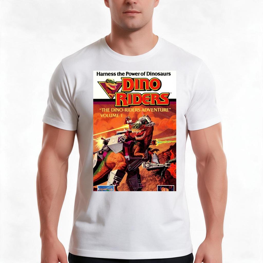 Dino Riders Tshirt Summer Casual Cotton Tee Oversized Streetwear Tops Vintage Graphic Print Loose Fit Short Sleeve