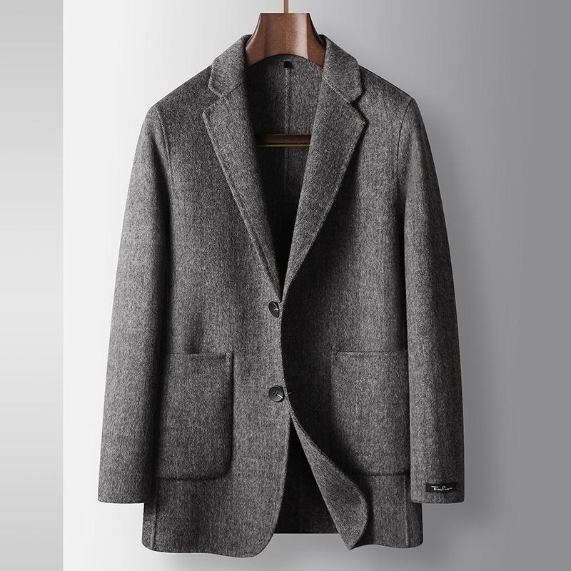 Осенне-зимняя шерстяная легкая роскошная деловая молодежная двусторонняя шерстяная теплая куртка