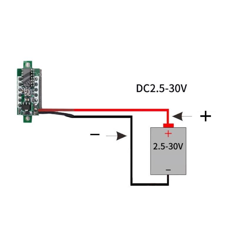 Цифровой вольтметр DC2.5V-30V Тестер напряжения Красный Зеленый Синий Желтый Дисплей