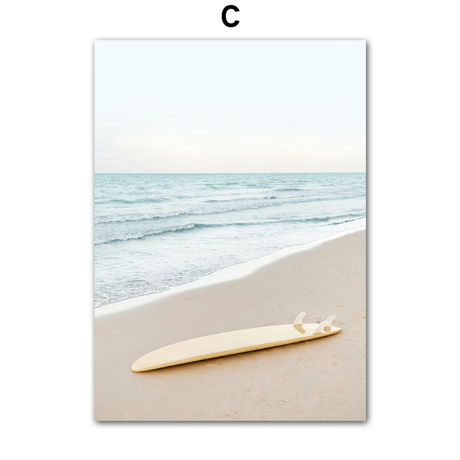 Настенная картина на холсте, синий океан, тропический пляж, фургон, якорь, птица, плакаты на скандинавскую тему и принты, настенные панно для декора гостиной