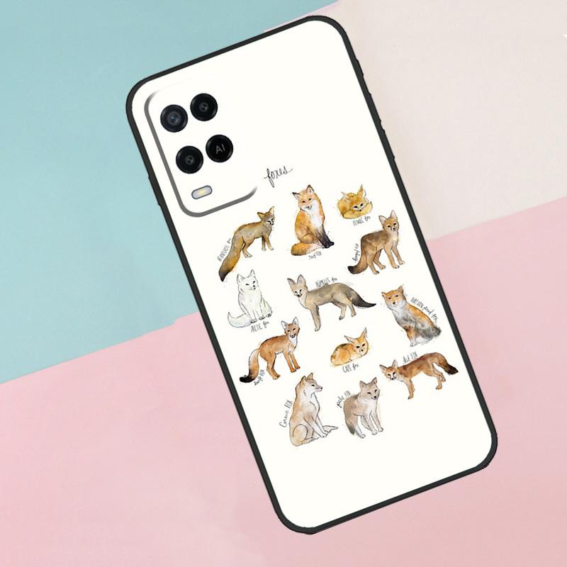 Чехол для телефона Oppo A17 A77 A60 A74 A94 A54 A18 A38 A58 A78 A98 A40 A80 A16 A76 A96 A15 A57S с рисунком лисы