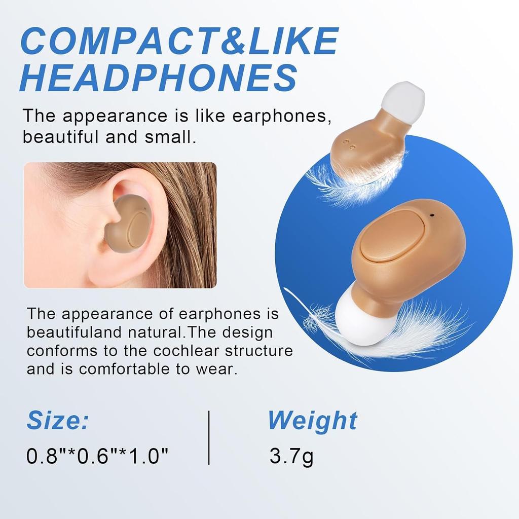 Слуховые аппараты, Миниатюрные усилители слуха для взрослых с шумоподавлением, Перезаряжаемые слуховые аппараты для пожилых людей с кристально чистым звуком