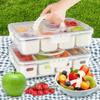 Divided Serving Tray Removable Snack Compartment Fruit Container Food Storage Snackle Lunch Organizer Charcuterie Holder for Travel Candy Party Salad
