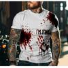 Horror T-Shirt For Men 3D Blood Print Men T-shirt Summer Short Sleeved Tee Male Pullover Tops Casual Spoof Clothing