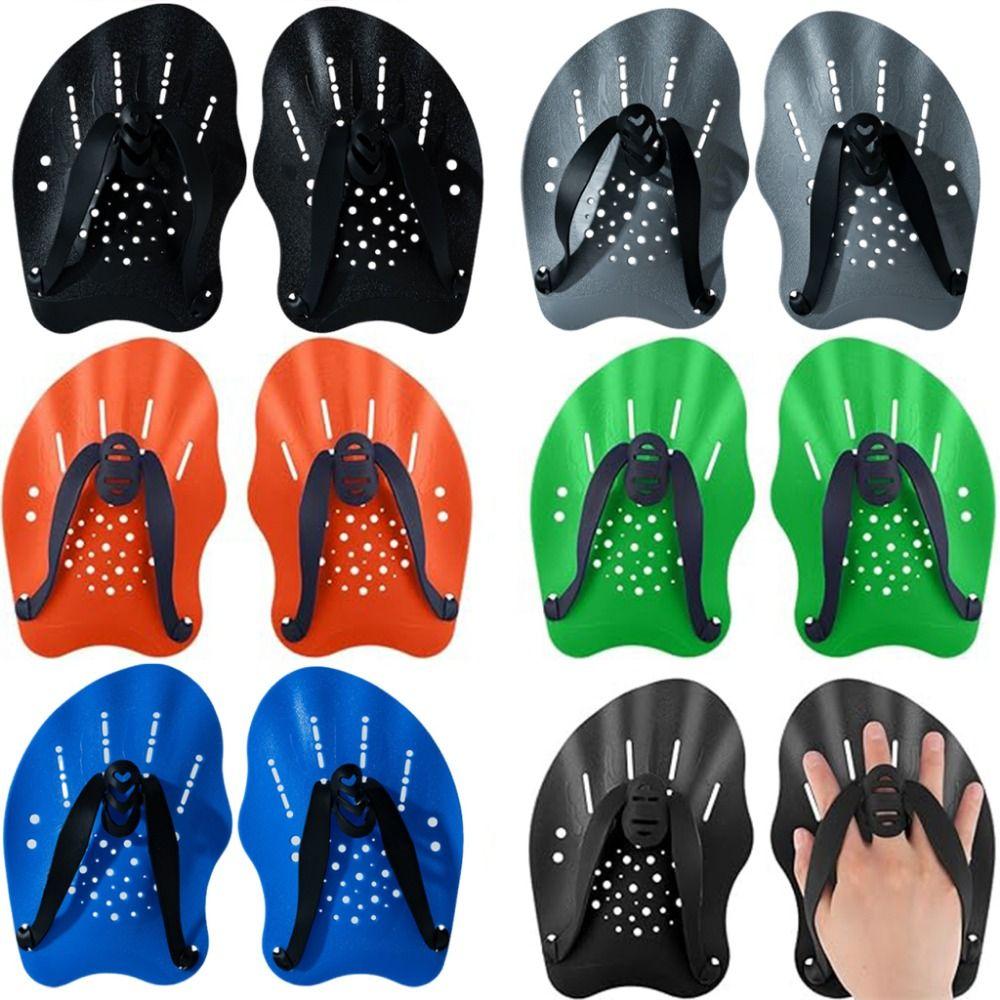 Silicone Straps Swim Training Hand Paddles Adjustable Hands Flippers  Adult and Junior