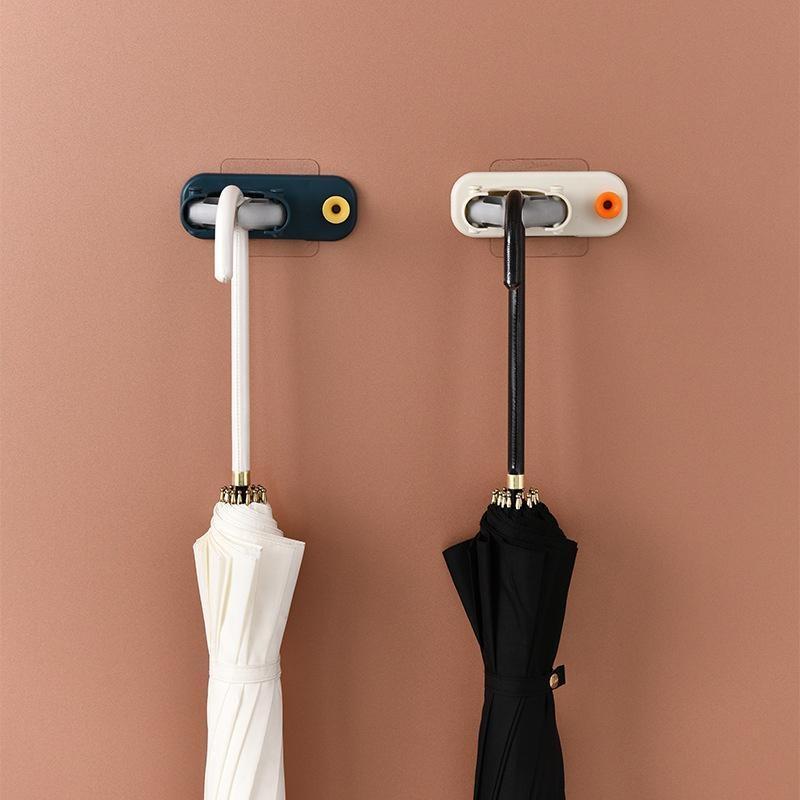1pc Waterproof Mop Hanger Nail-free Multifunctional Seamless Bathroom Mop with Self-adhesive Broom To Store Hanger Mop Clip