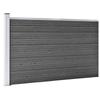 WPC Fence Panel Set 353 x 105 cm Black