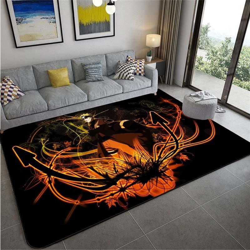 Anime Naruto Non-slip Area Rugs Large Mat Rugs for Living Room Comfortable Carpet Soft Floor Mat Rugs for Bedroom