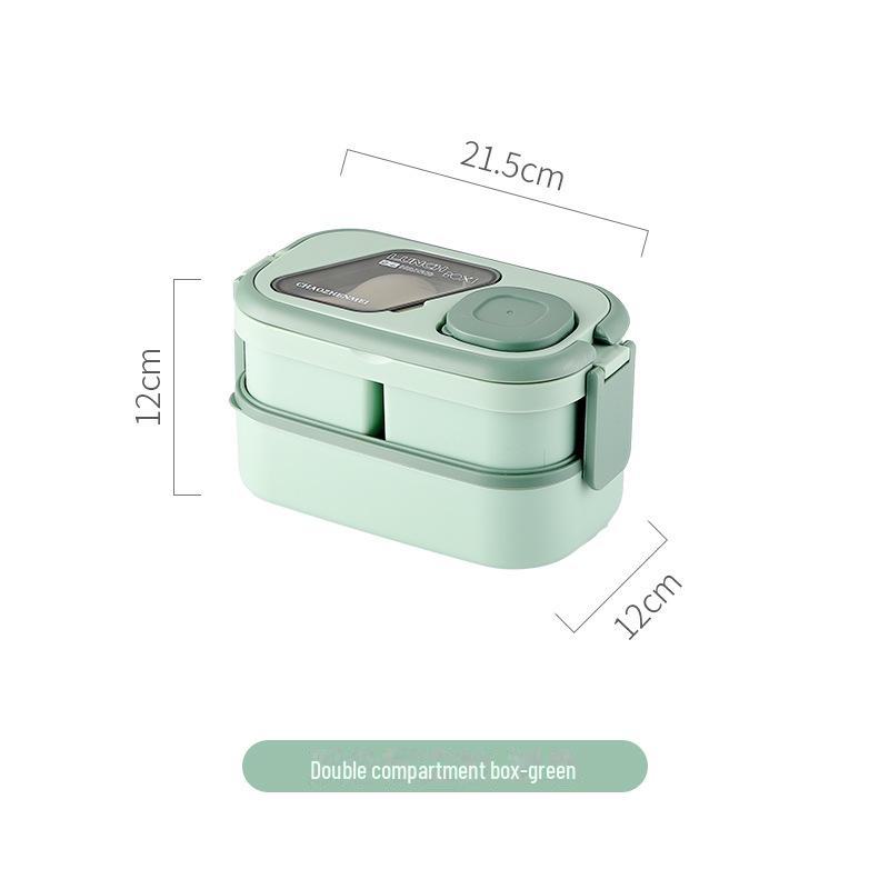 Многослойный герметичный ланч-бокс со столовыми приборами для школьников, пригодный для использования в микроволновой печи