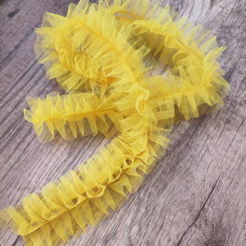 3D Плиссированное Сетчатое Кружево для DIY Женской Одежды: Платье для куклы, Шарф, Шляпа, Декорация-Зонтик – Доступны разные цвета.