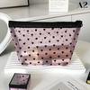 Love Print Mesh Cosmetic Bag Portable Toiletry Organizer Makeup Bag Multifunction Transparent Women Lipstick Storage Pouch