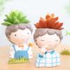 Модный мальчик суккуленты цветочный горшок эпоксидная смола форма бетонная ваза силиконовая форма DIY ремесла украшения дома литьевой инструмент