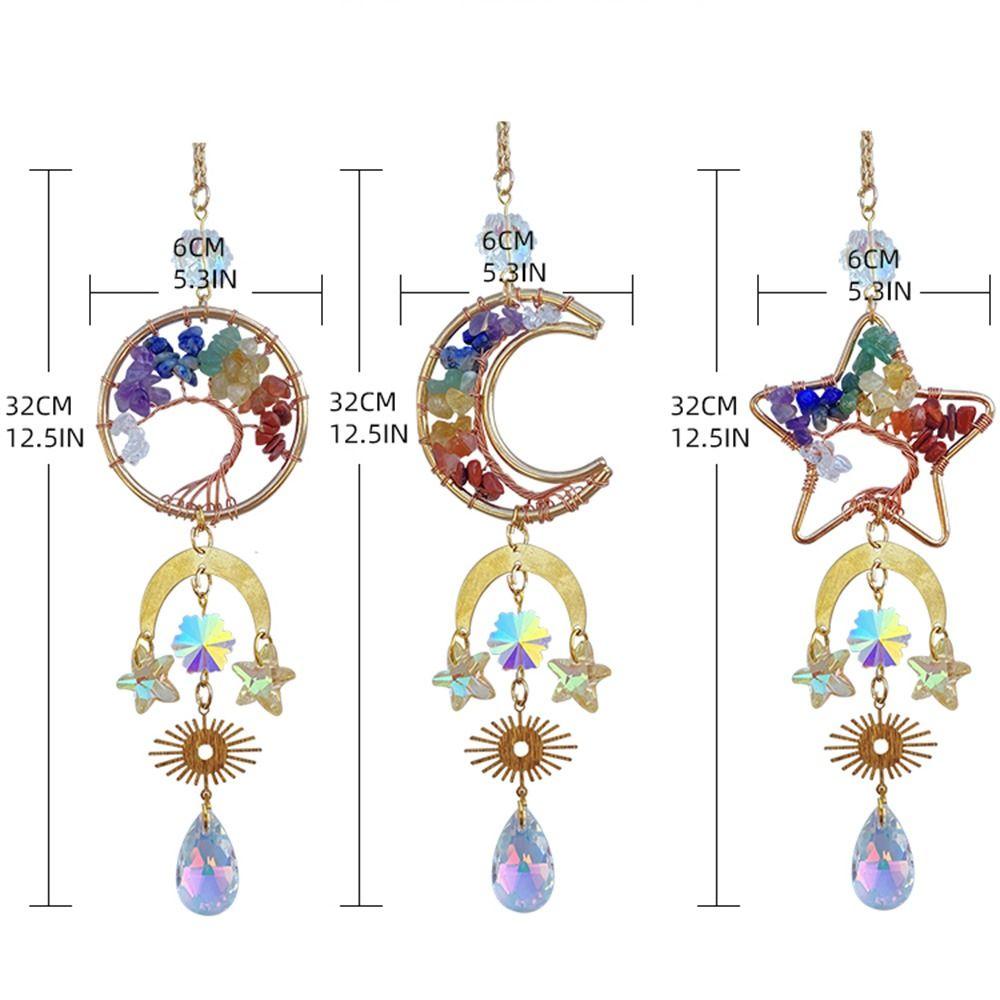 Natural Crystal Crystal Car Hanger Sun/Moon/Star Windows Hanging Suncatchers Garden Decoration