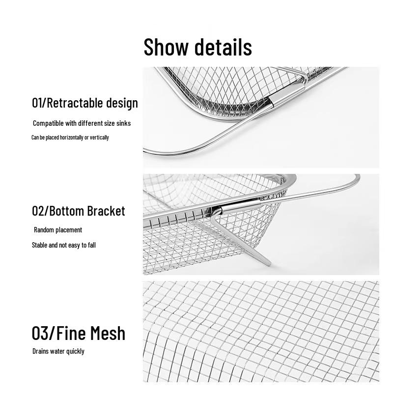 Телескопическая кухонная мойка, таз для мытья овощей и многофункциональная сушилка для посуды