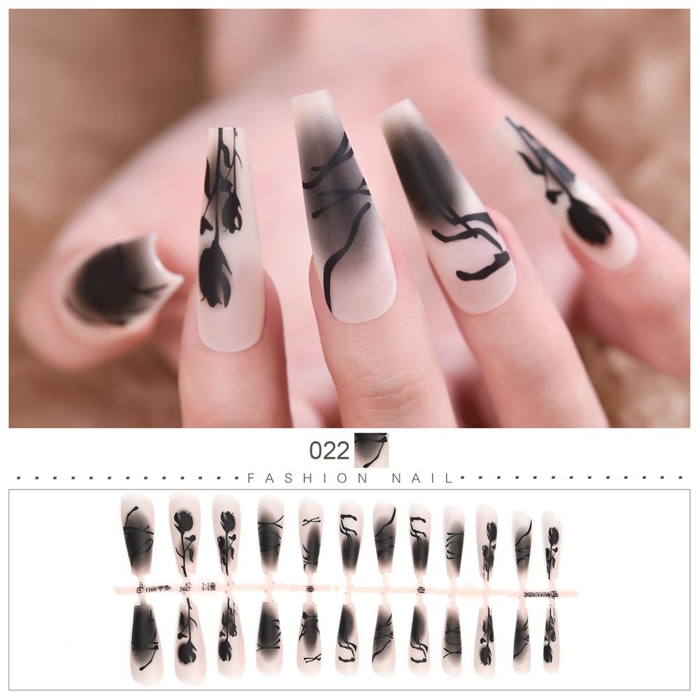 kads 24 шт. переносные накладные ногти с полным покрытием, накладные ногти с клеем, съемный французский дизайн ногтей