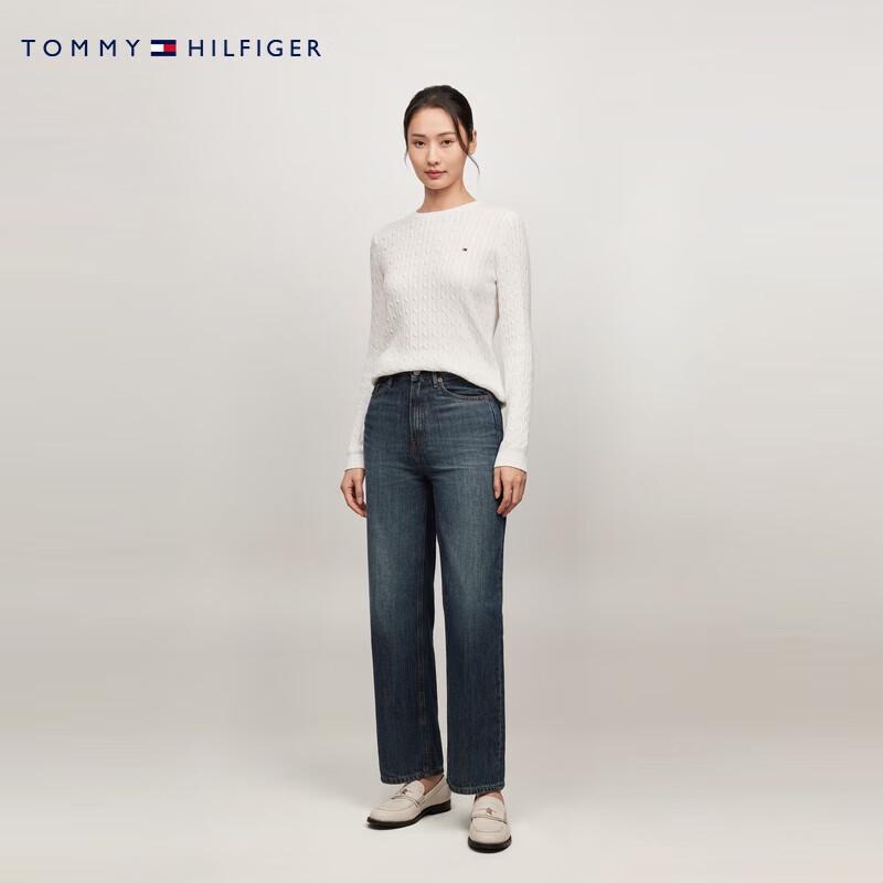 Tommy Hilfiger Women's Cable Knit Pure Cotton Round Neck Sweater