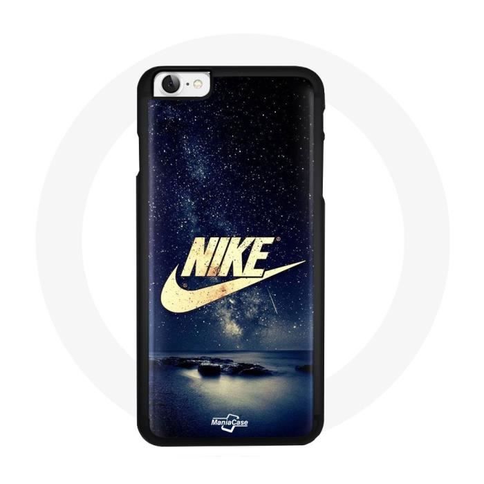 Coque pour Iphone 7 - Nike - Logo Doré Nuit Étoilée - Souple - Brillant - Mixte