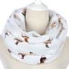 with Frayed Hem Cat Print Scarf Polyester Shawl Wrap Creative Gift Animal Scarf