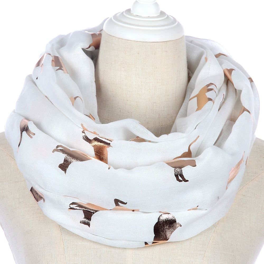 with Frayed Hem Cat Print Scarf Polyester Shawl Wrap Creative Gift Animal Scarf