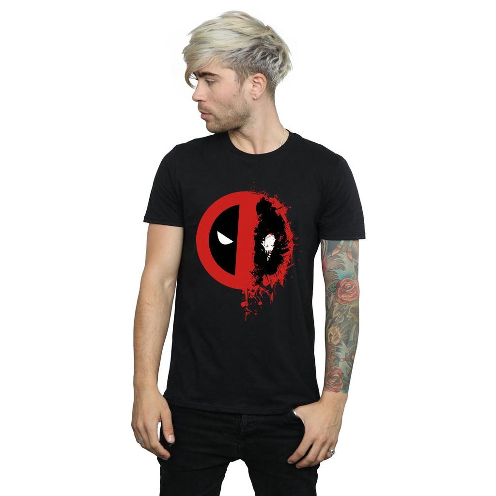 Marvel Mens Deadpool Split Splat Logo T-Shirt