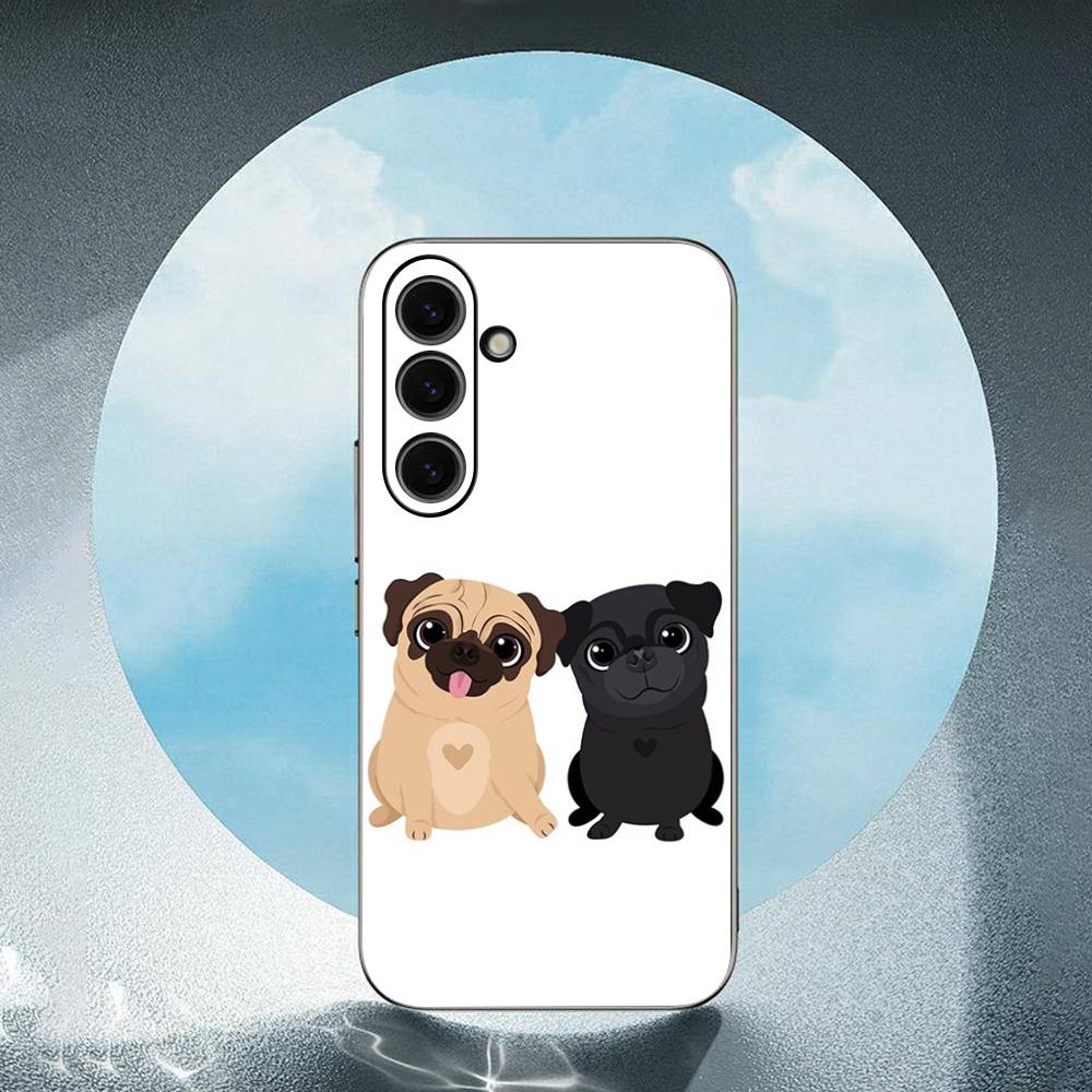 Pug Dog French Bulldog Luxury Black Phone Case For Samsung Galaxy S23 S24 S25 Ultra S22 Plus S21