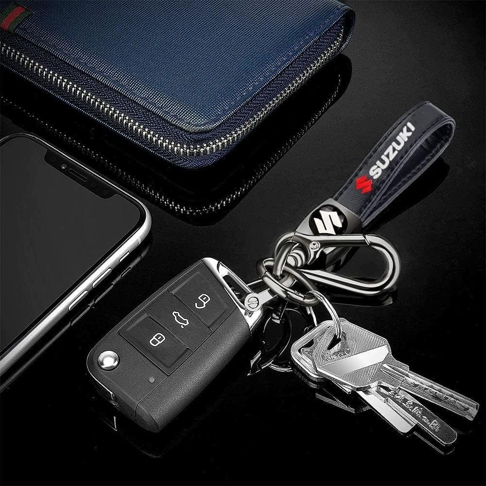 Key Chain Fashionable Durable Exquisite Leather Key Bag Car Logo Key Holder (Suzuki) [Used]