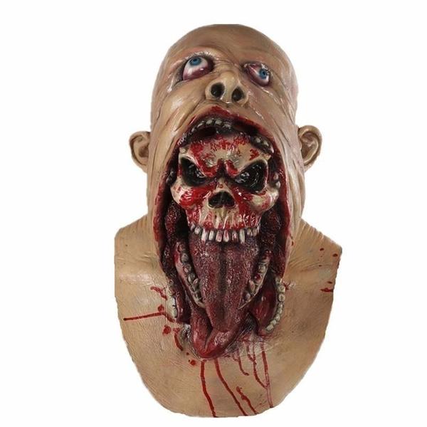 Bloody Zombie Mask Melting Face Adult Latex Costume Halloween Scary Party Decorations