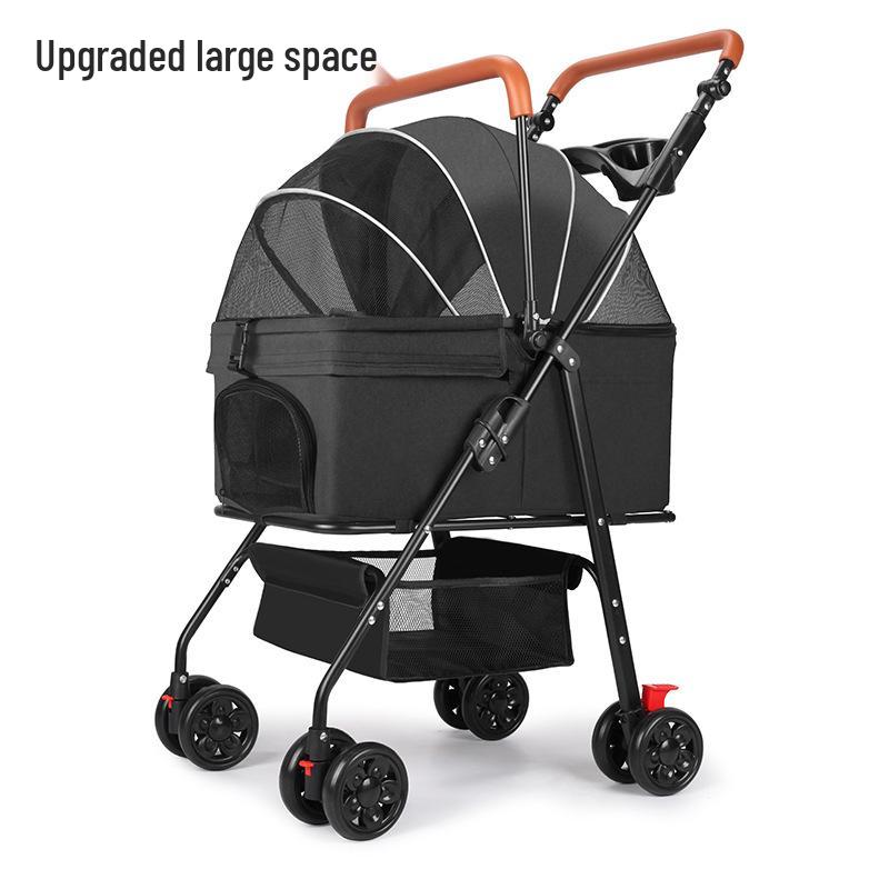 Foldable Pet Stroller for Dogs and Cats - Cross-Border Export