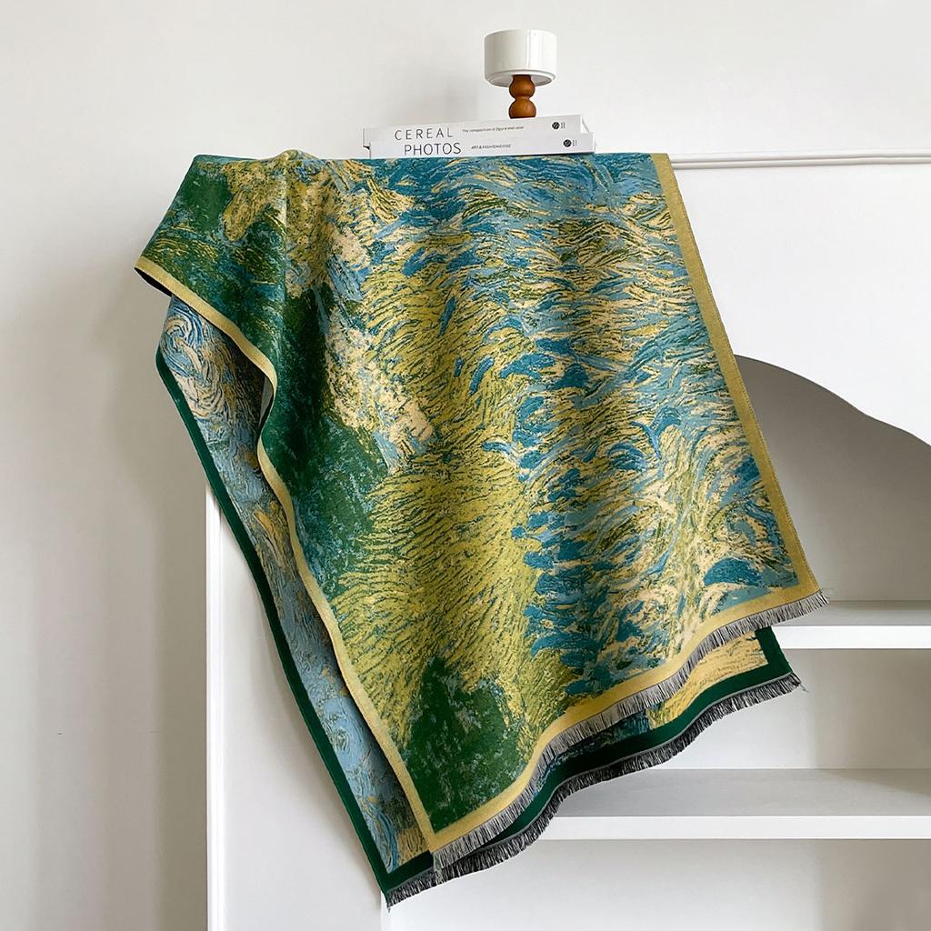 Ladies Latest Style Winter Two-Sided Jacquard Imitation Cashmere Scarves Top Quality Thick Wrap Shawl Womens Faux Cashmere Scarf