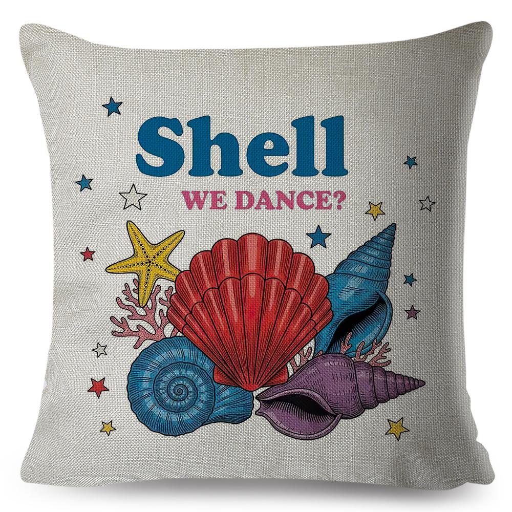 Tropical Island Pillow xcm Rainbow Wave Sunset Design Cotton Linen Blend Cover Soft Decor Cushion Car Sofa Desk Gift