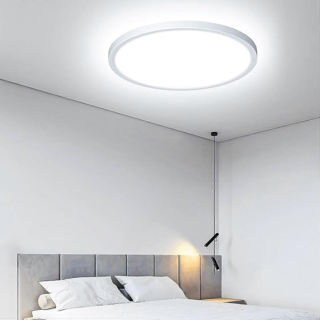 24W Round LED Ceiling Light, 6500K Ceiling Light, 2400LM Modern Light, Living Room, Bedroom, Kitchen, IP44, 23cm
