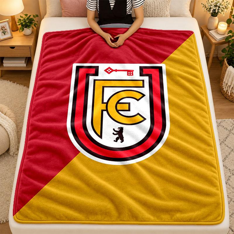Flannel BlanketUnion Berlin FC Warm Soft Throw Blanket for Indoor Sofa Bed Living Room Use
