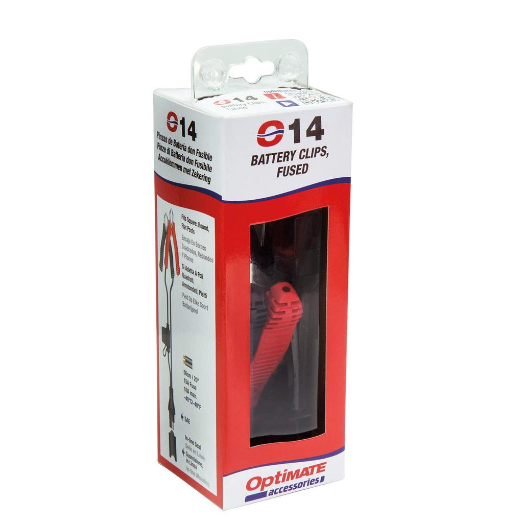 [Официальный Techmate] Кабель с зажимом-крокодилом OptiMATE O-14. Совместимо со всеми моделями OptiMate1,2,3,4,5,6,7. Допустим выходной ток до 10А.