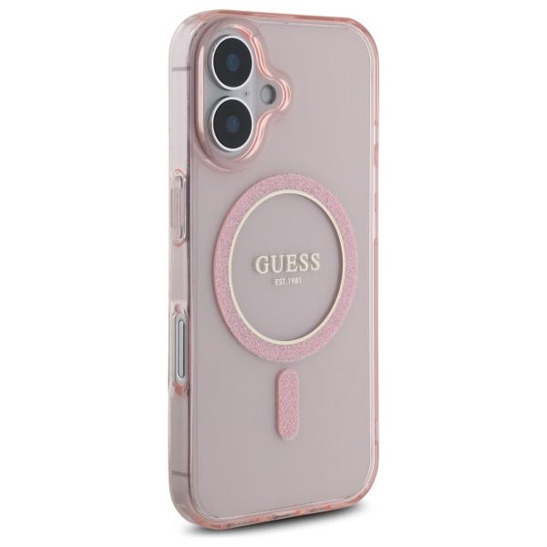Guess Guhmp16Shfgerep Iphone 16 6.1     Różowy/Pink Hardcase Iml Glitter Circle Magsafe