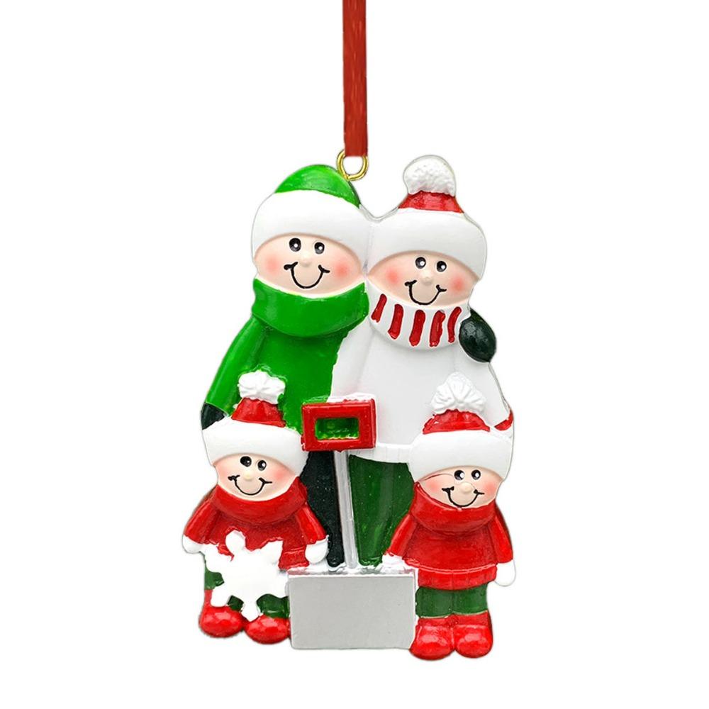 Цветная роспись Семейные Рождественские подвески из смолы Украшения для рождественской елки Рождество
