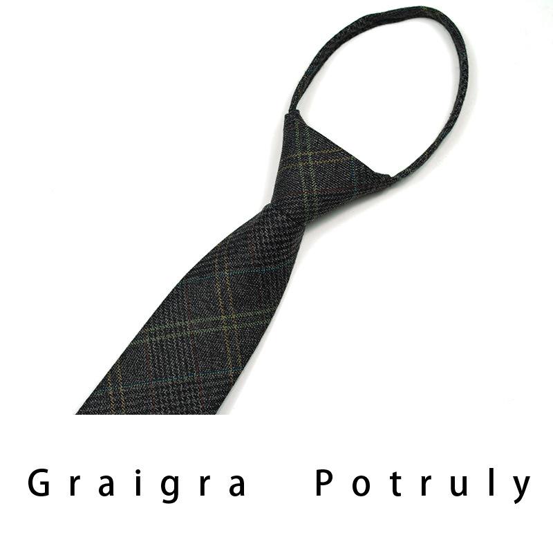 Qiandongge Suit And Tie Men'S Striped 8Cm Casual Tie Coffee Gray Dark Green Retro Work Plaid