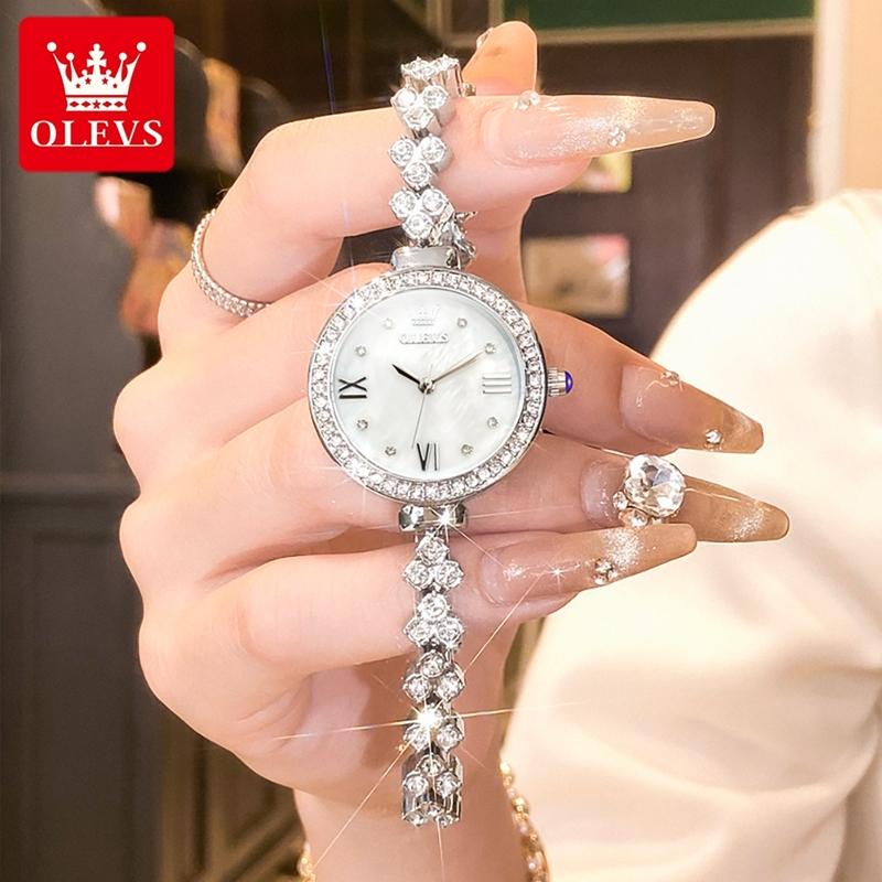 Full Circle Diamond Inlaid Quartz Watch for Women, Light Luxury Waterproof Watch, Valentine's Day Gift Watch