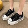 Round Toe Thick Sole Height Increasing Platform Shoes Breathable Comfortable Mesh Surface Sneakers Casual Board Canvas Trainers