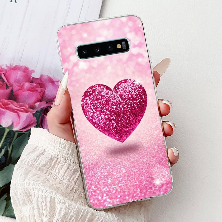 Для Samsung Galaxy S10 S10e S10+ Чехол Роскошный Чехол с Рисунком Сердечка Мягкий Тонкий Чехол для Телефона Для Samsung S10 Plus S 10 S10e Fundas