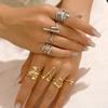Wind Jewelry Geometric Irregular Lava Design Open Ring Set Versatile High Sense Ring Women