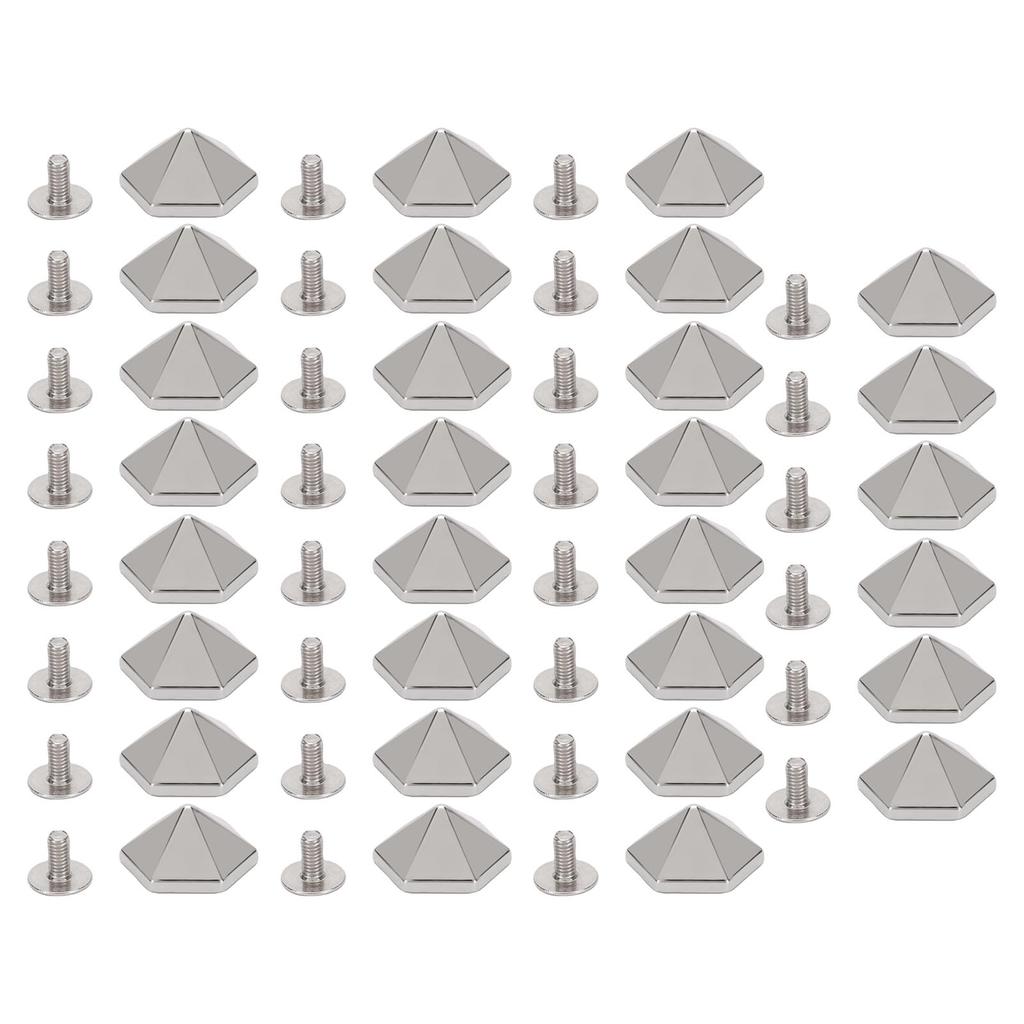 30 Sets Screw Rivets Multifunctional 12mm Gold Color Hex Pyramid Shape Iron Screw Leather Craft Rivets for Handcraft