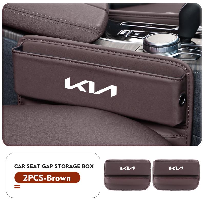 Leather Car Seat Gap Filler Storage Box Cup Holder Accessories For KIA K5 K2 Optima Soul Spectra Niro Cadenza Sephia Carens MP2