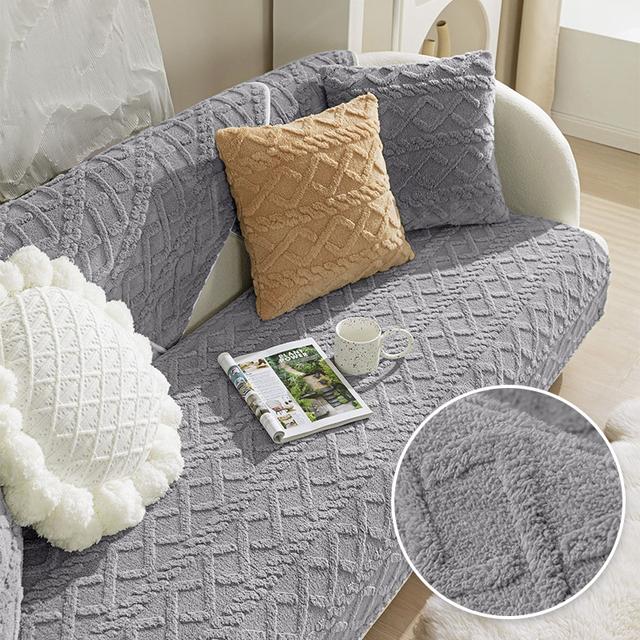 Жаккардовые эластичные чехлы для диванов, противоскользящая подложка с узором защищает диванные подушки от домашних животных и кошек. Бархатный секционный чехол для дивана.