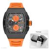 MEGIR Chronograph Quartz Watch for Men Luxury Stainless Steel Quartz Wristwatch with Luminous Hands Auto Date Blue Silicone Band