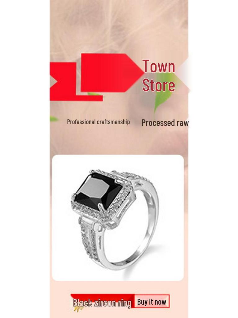 Комплект колец с розовым цирконом и бриллиантами - Креативные ювелирные аксессуары