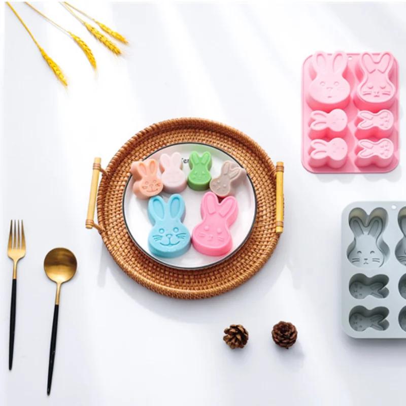 Rabbit Silicone Cake Mold Baby Food Making Mould DIY Easter Bunny Egg Pudding Jelly Candy Chocolate Molds Bread Baking Tool