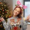 1/7 шт. Рождественская повязка на голову, праздничная шапка Санты, головные уборы из рогов оленя, рождественский костюм для вечеринки, обруч для волос, аксессуар для женщин, взрослых и детей