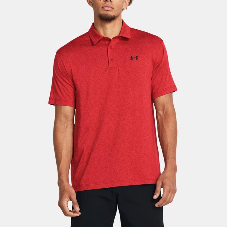 Under Armour Мужская футболка-поло с меланжевым эффектом, красная 1351131-600
